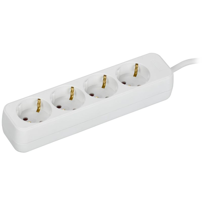 UMA Удлинитель У04 4 места 2P+PE 3м 3х1мм2 10А белый IEK