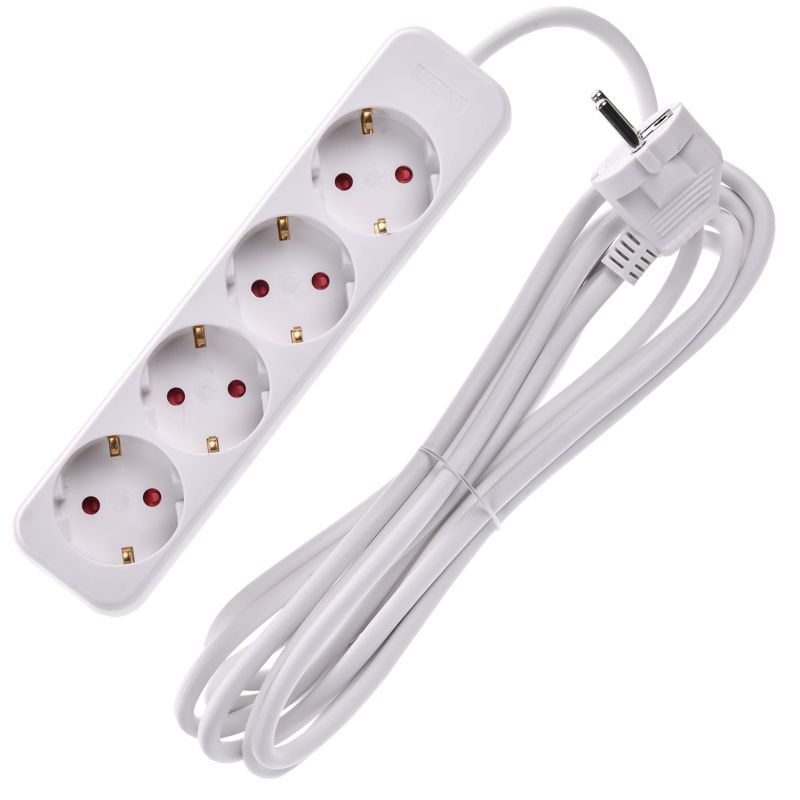 UMA Удлинитель У04 4 места 2P+PE 3м 3х1мм2 10А белый IEK