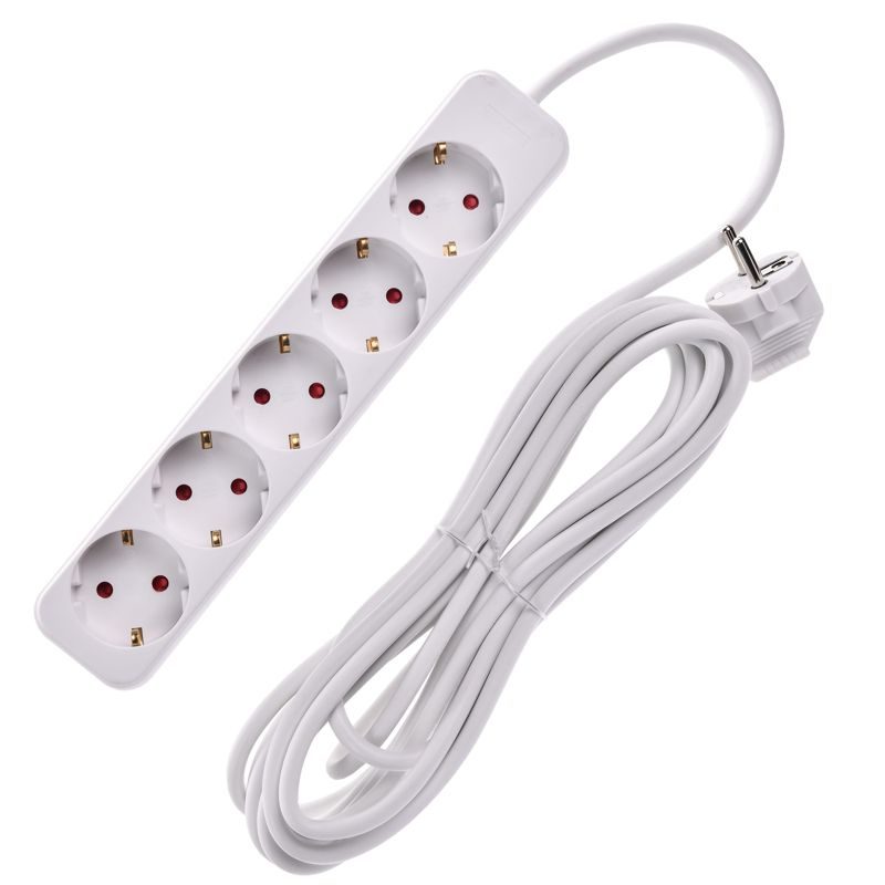 UMA Удлинитель У05 5 мест 2P+PE 5м 3х1мм2 10А белый IEK