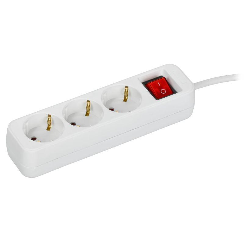 UMA Удлинитель У03К 3 места 2P+PE 3м 3х1,5мм2 16А белый IEK