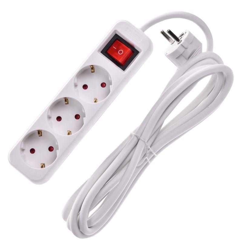 UMA Удлинитель У03К 3 места 2P+PE 3м 3х1,5мм2 16А белый IEK