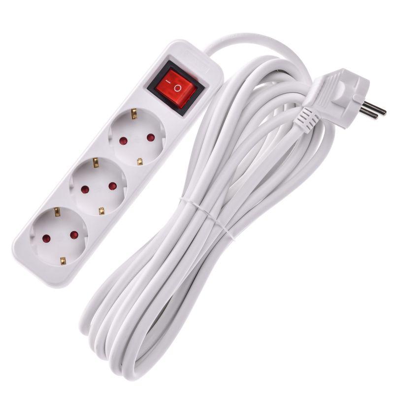 UMA Удлинитель У03К 3 места 2P+PE 5м 3х1,5мм2 16А белый IEK