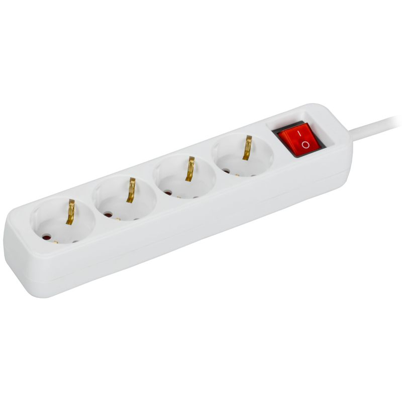 UMA Удлинитель У04К 4 места 2P+PE 3м 3х1,5мм2 16А белый IEK