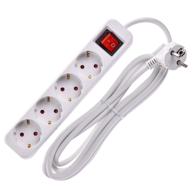 UMA Удлинитель У04К 4 места 2P+PE 3м 3х1,5мм2 16А белый IEK