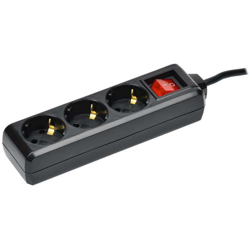 Удлинитель У03К 3 места с заземлением 1,5м 3х1мм2 16А/250В черный IEK