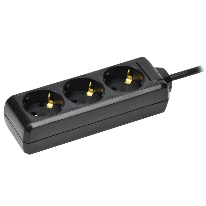 Удлинитель У03 3 места с заземлением 5м 3х1мм2 16А/250В черный IEK