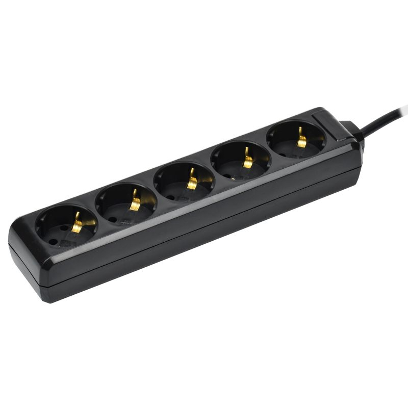 Удлинитель У05 5 мест с заземлением 5м 3х1мм2 16А/250В черный IEK