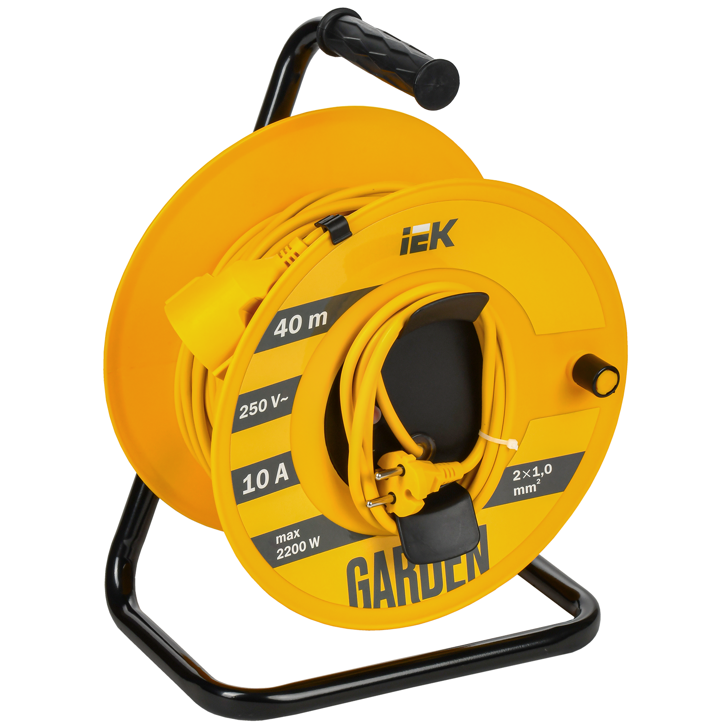 GARDEN Катушка УК40 1 место без заземления с термозащитой 2х1,0мм2 40м IEK