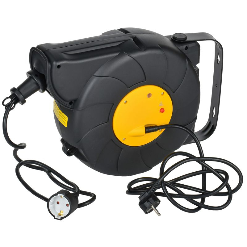 TWIST Катушка УК15 1 место с заземлением 3х1,5мм2 с автосмоткой кабеля 15м+2м IEK