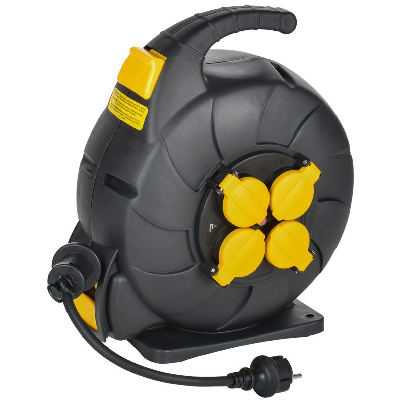 TWIST Катушка УК15 4 места IP44 с заземлением 3х1,5мм2 КГ с автосмоткой кабеля 15м IEK