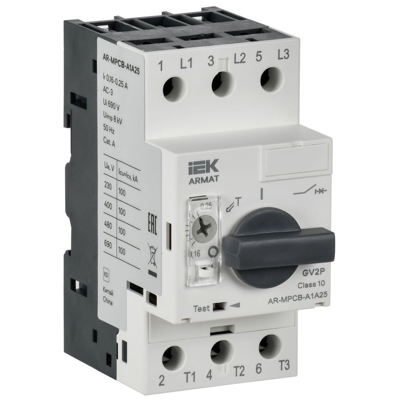 ARMAT Автоматический выключатель защиты двигателя A1 GV2P 0,16-0,25А IEK