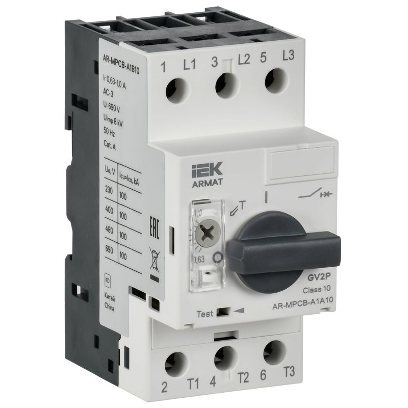 ARMAT Автоматический выключатель защиты двигателя A1 GV2P 0,63-1А IEK