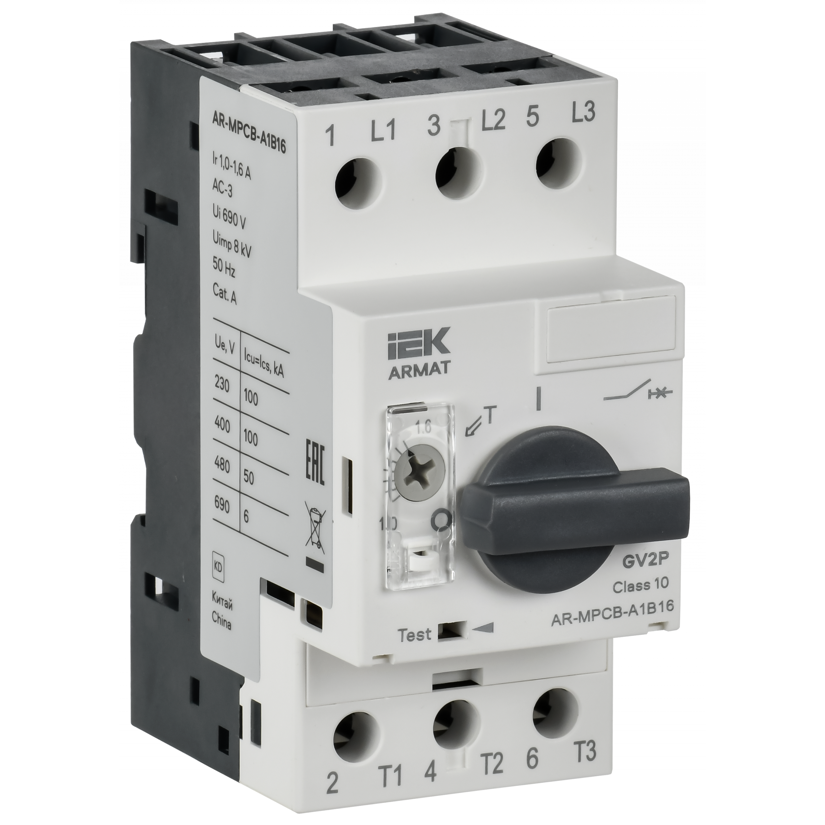 ARMAT Автоматический выключатель защиты двигателя A1 GV2P 1-1,6А IEK