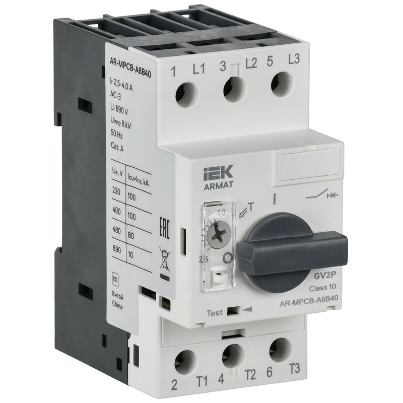 ARMAT Автоматический выключатель защиты двигателя A6 GV2P 2,5-4А IEK