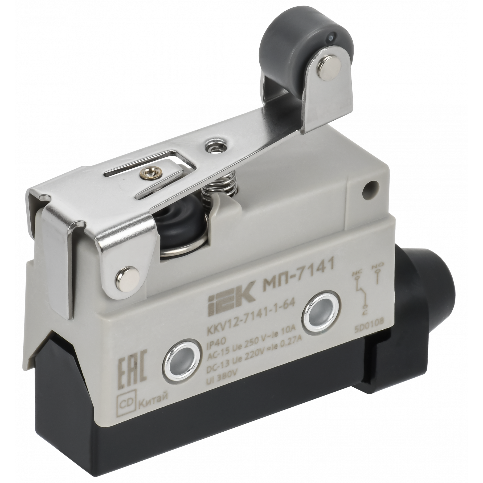 Микропереключатель концевой МП-7141 укороченный рычаг с роликом IP40 IEK