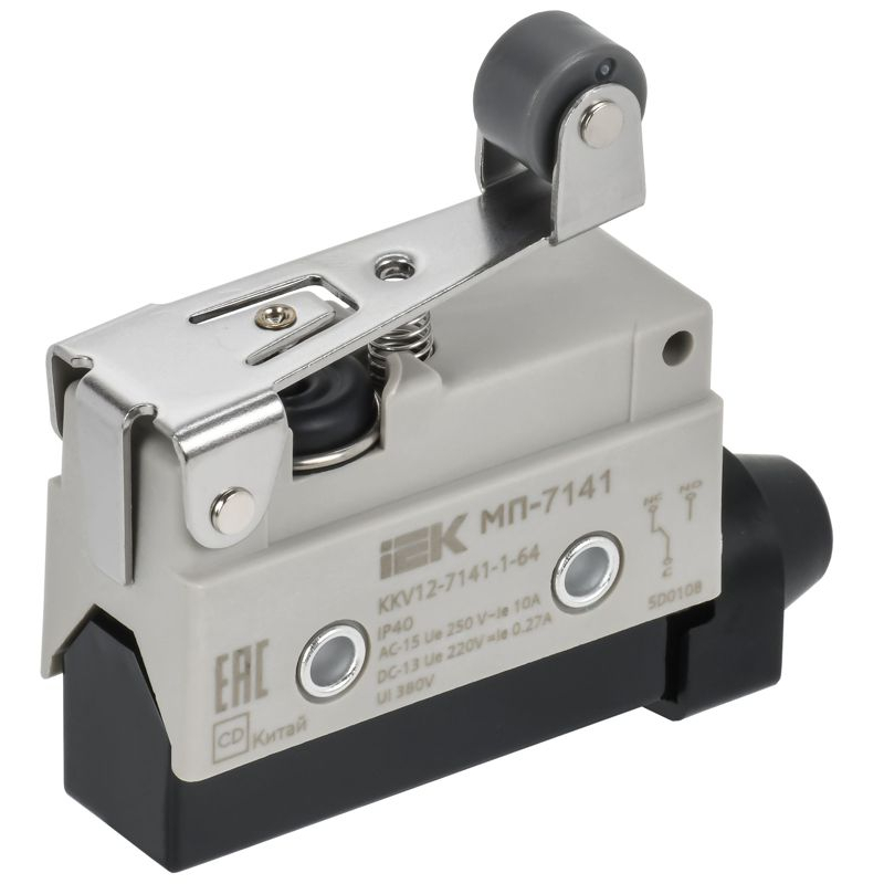 Микропереключатель концевой МП-7141 укороченный рычаг с роликом IP40 IEK