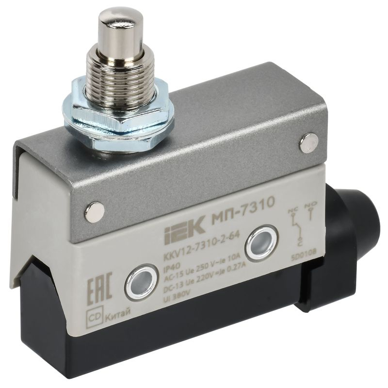 Микропереключатель концевой МП-7310 толкатель с резьбовым соединением IP40 IEK