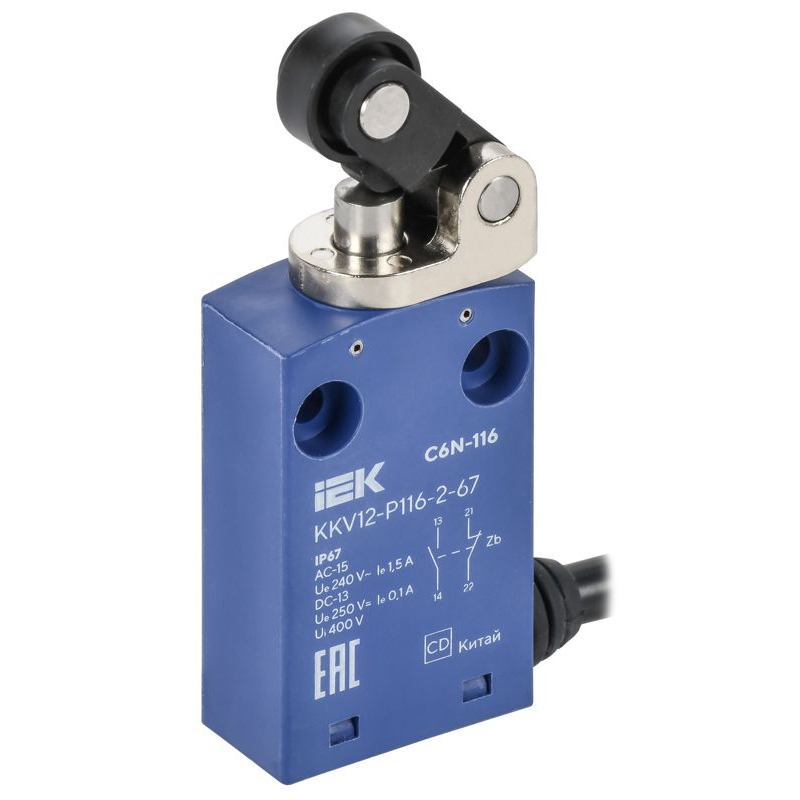 Выключатель концевой C6N-116 толкатель с рычажным роликом правый IP67 IEK