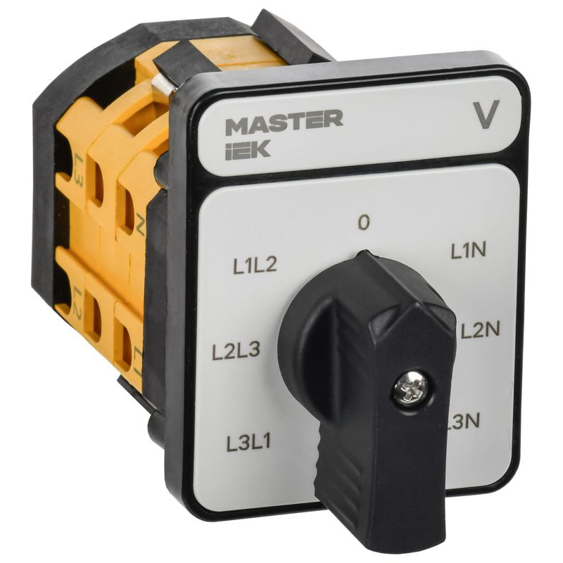 Переключатель кулачковый стандартная черная рукоятка 10А схема 66 MASTER IEK