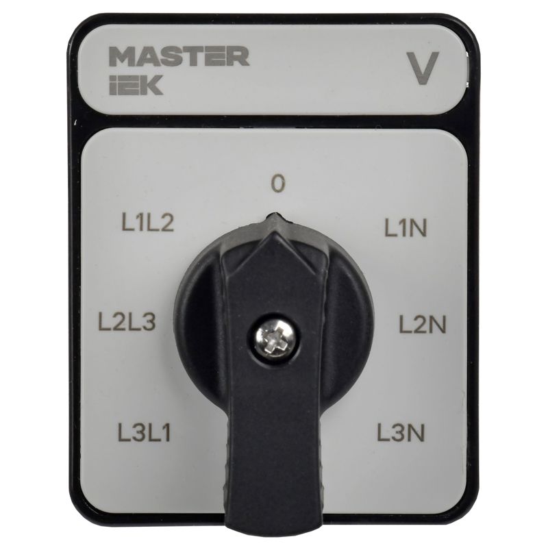 Переключатель кулачковый стандартная черная рукоятка 10А схема 66 MASTER IEK