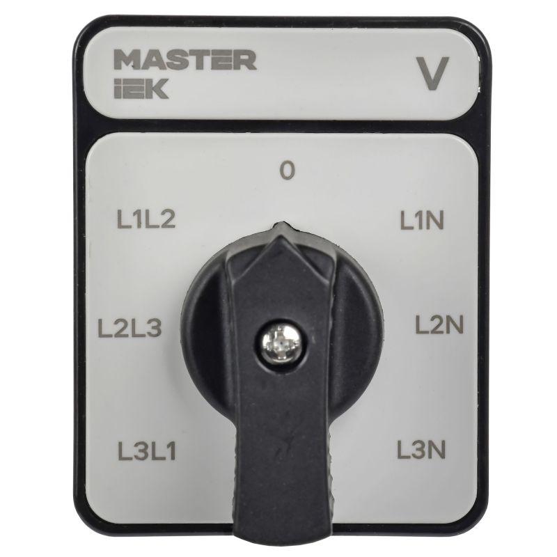 Переключатель кулачковый стандартная черная рукоятка 16А схема 66 MASTER IEK