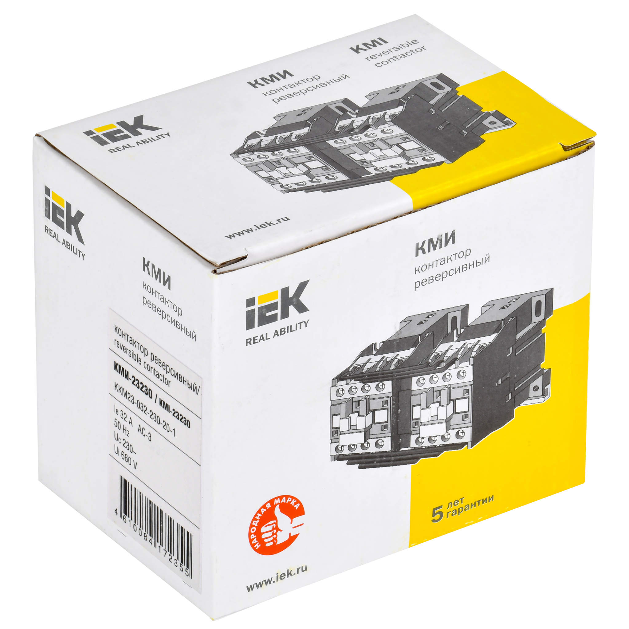 Контактор КМИ-23230 реверс 32А 230В/АС3 2NO IEK
