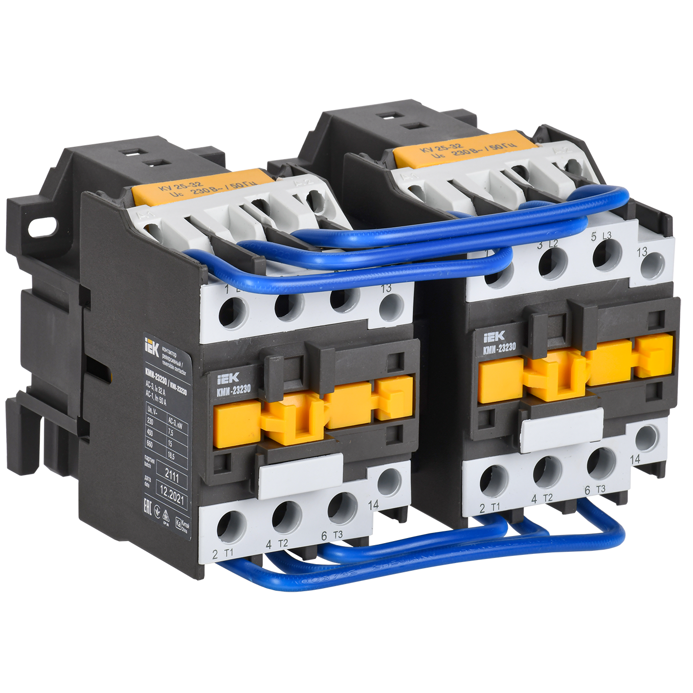Контактор КМИ-23230 реверс 32А 230В/АС3 2NO IEK