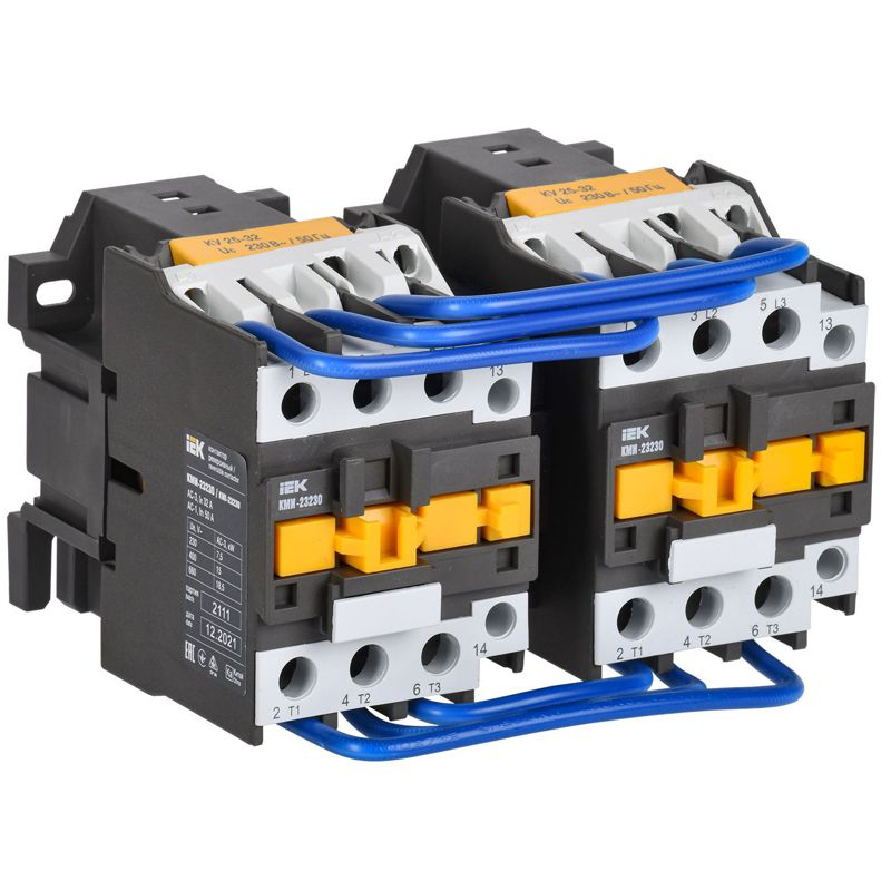 Контактор КМИ-23230 реверс 32А 230В/АС3 2NO IEK