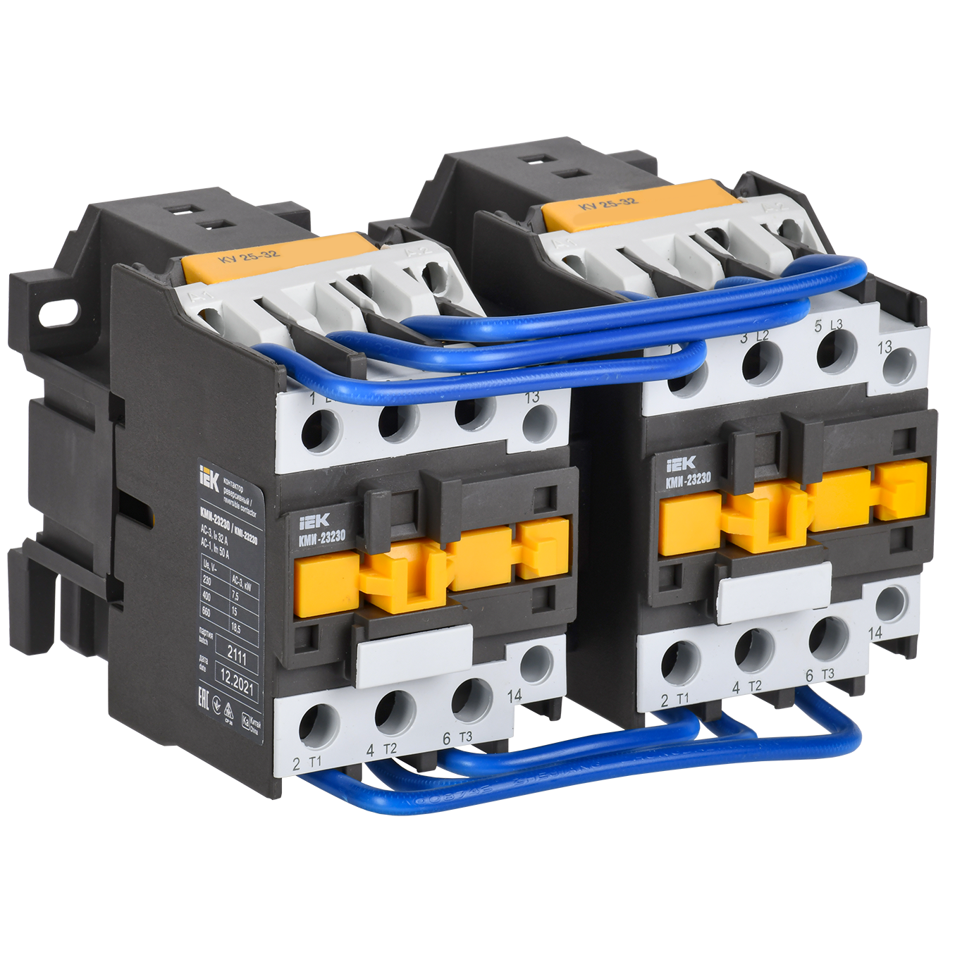 Контактор КМИ-23230 реверс 32А 400В/АС3 2NO IEK