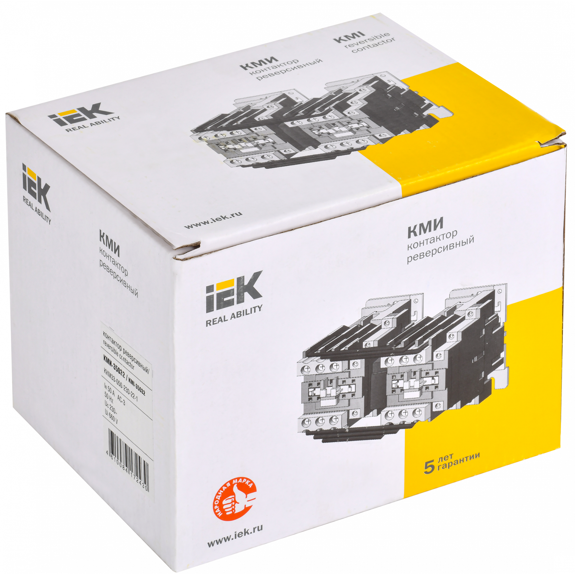 Контактор КМИ-35032 реверс 50А 230В/АС3 2NO;2NC IEK