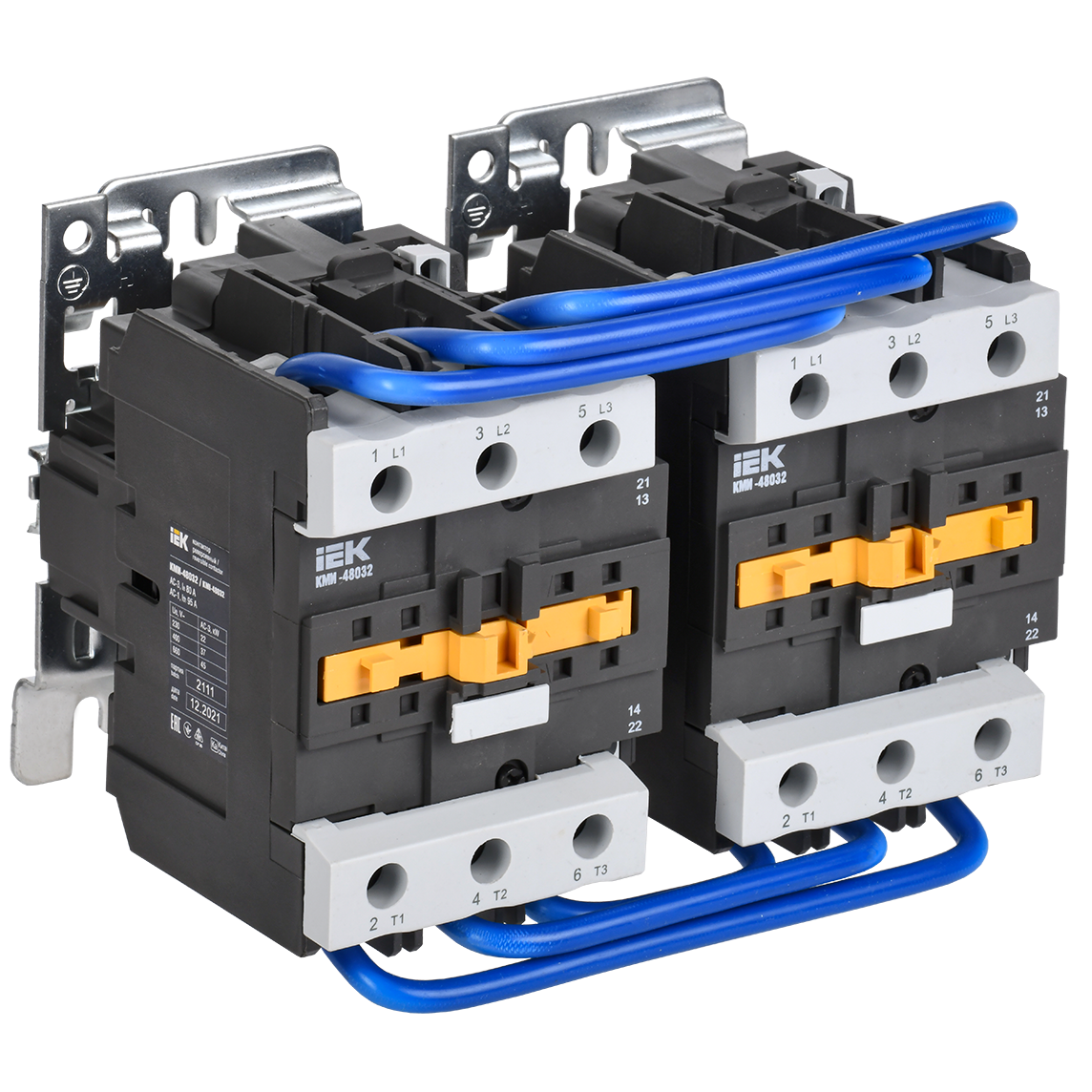 Контактор КМИ-48032 реверс 80А 400В/АС3 2NO;2NC IEK