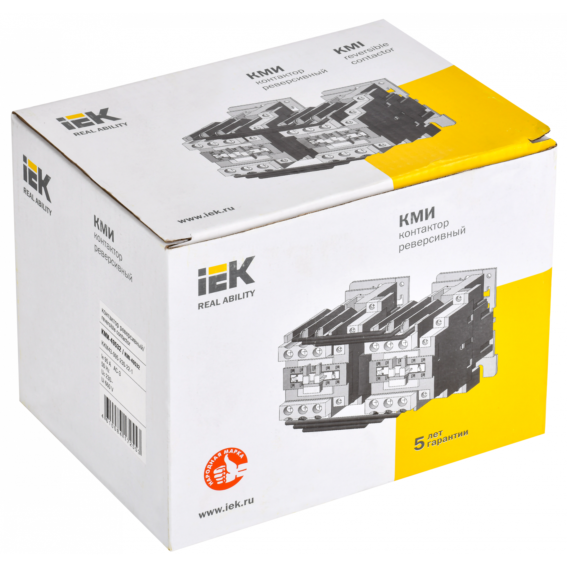 Контактор КМИ-49532 реверс 95А 230В/АС3 2NO;2NC IEK