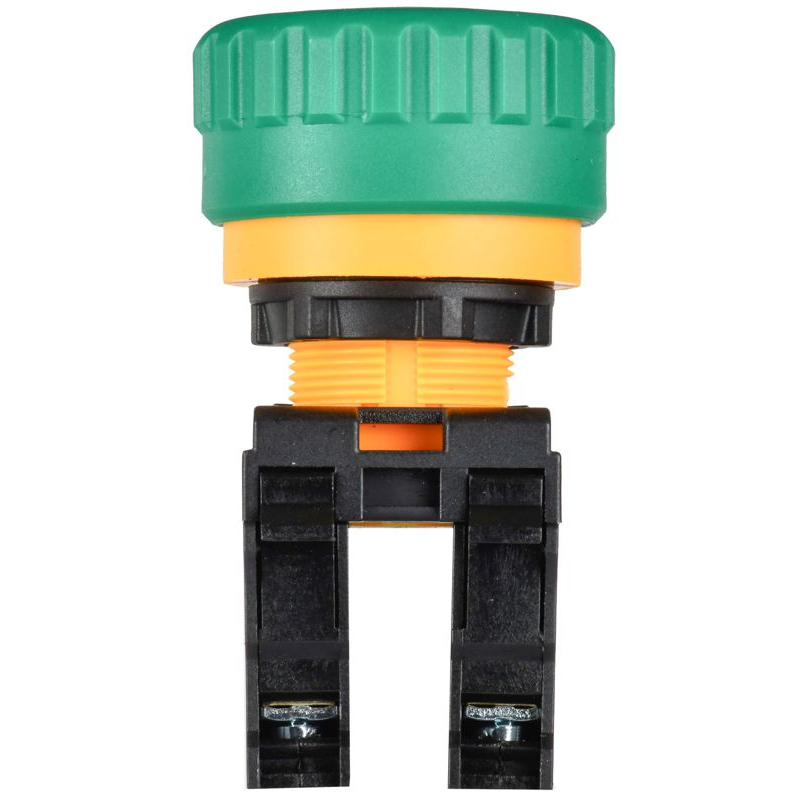 Кнопка Грибок поворотная с фиксацией 1NO+1NC зеленая MASTER IEK