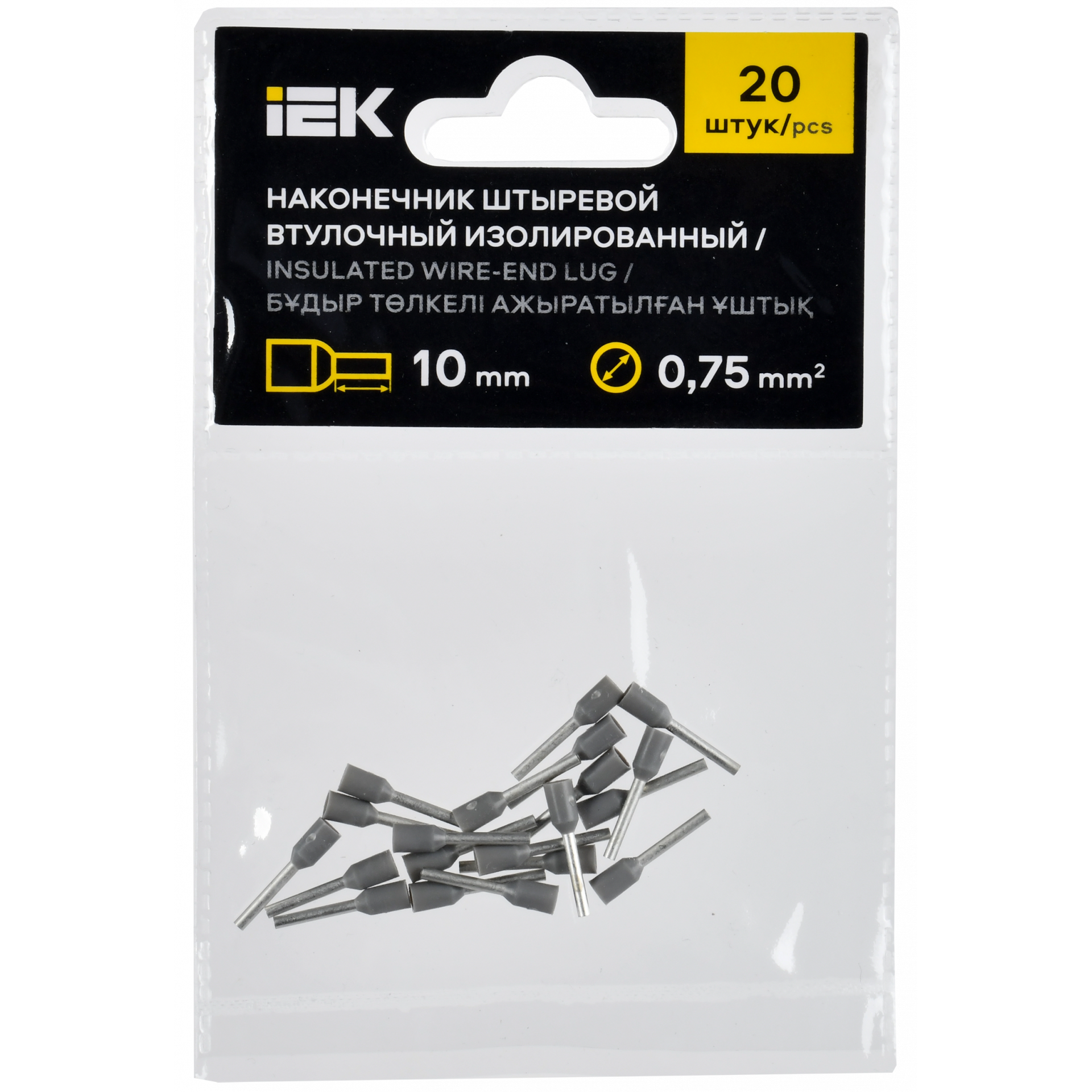 Наконечник НШВИ 0,75-10 серый (20шт/упак) IEK