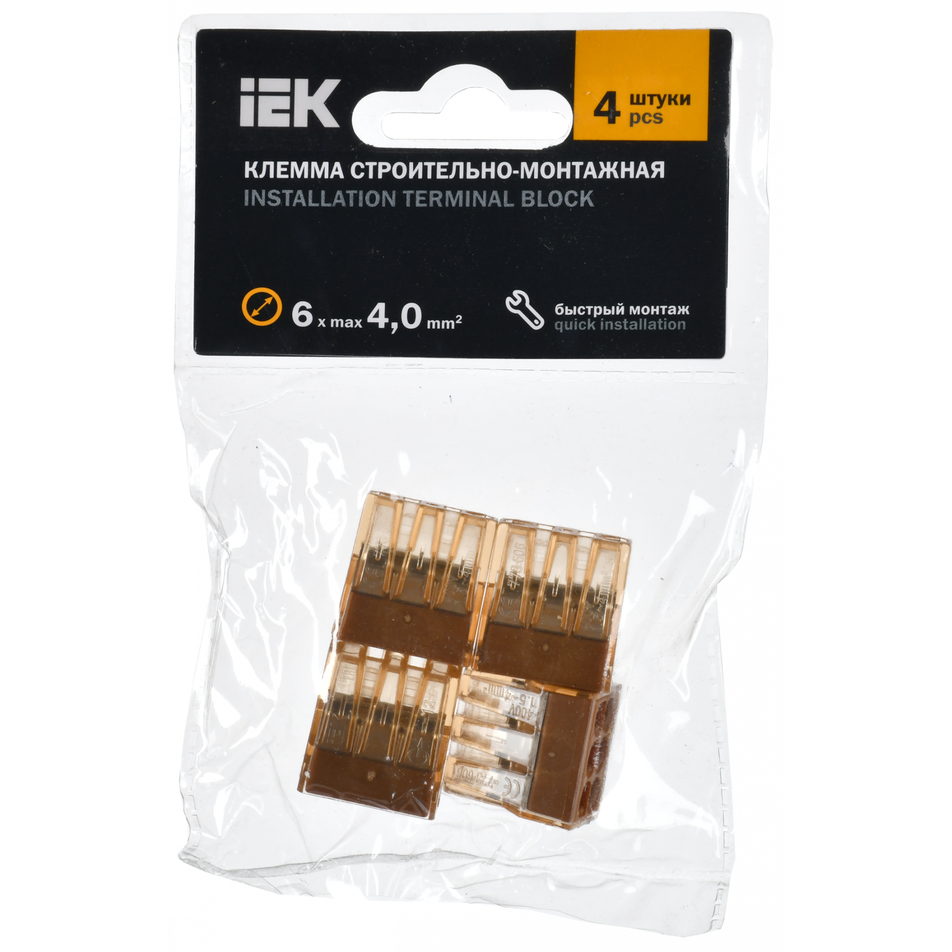 Строительно-монтажная клемма СМК 773-606 (4шт/упак) IEK