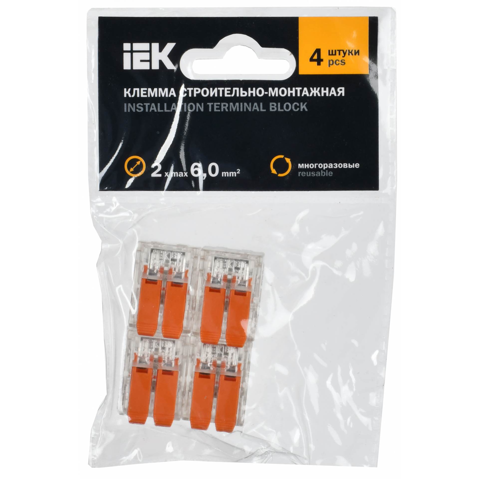 Строительно-монтажная клемма СМК 221-612 (4шт/упак) IEK