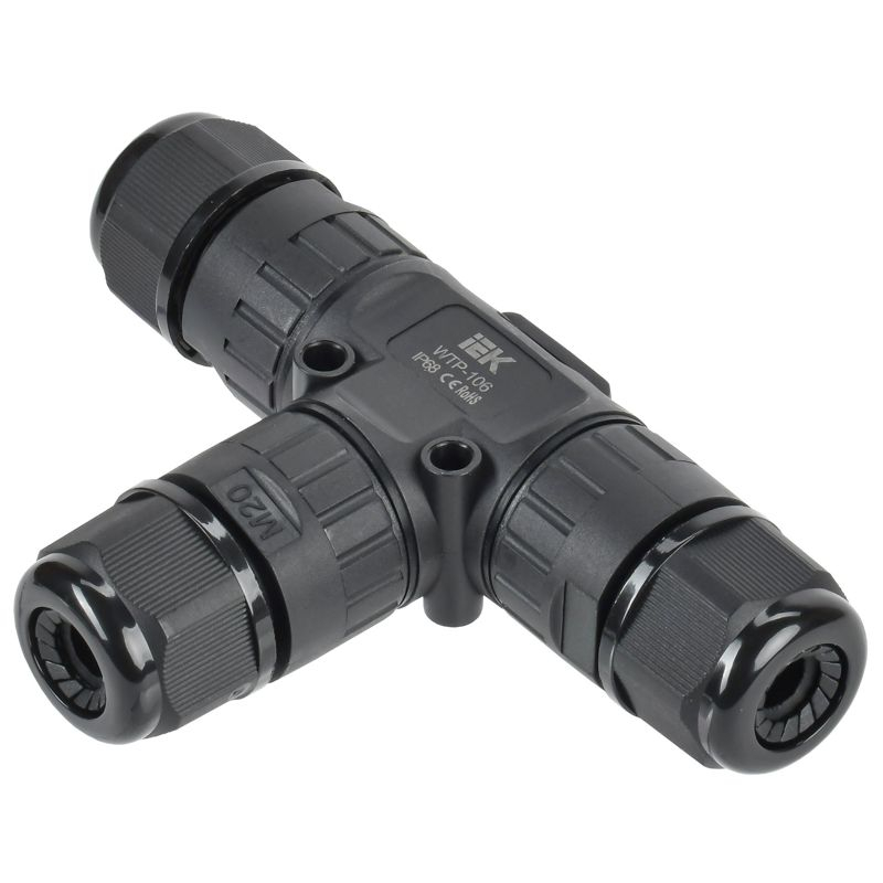 Коннектор кабельный герметичный WTP-106 3 PIN IP68 IEK