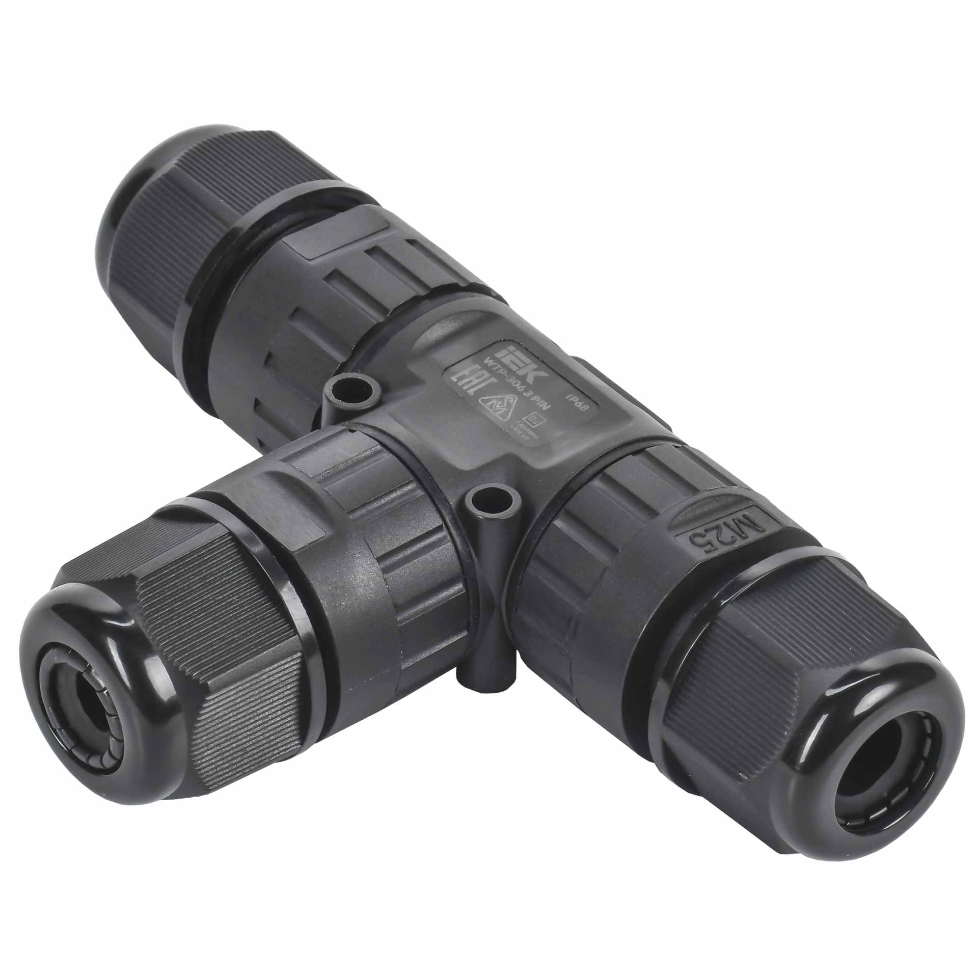 Коннектор кабельный герметичный WTP-306 3 PIN IP68 IEK