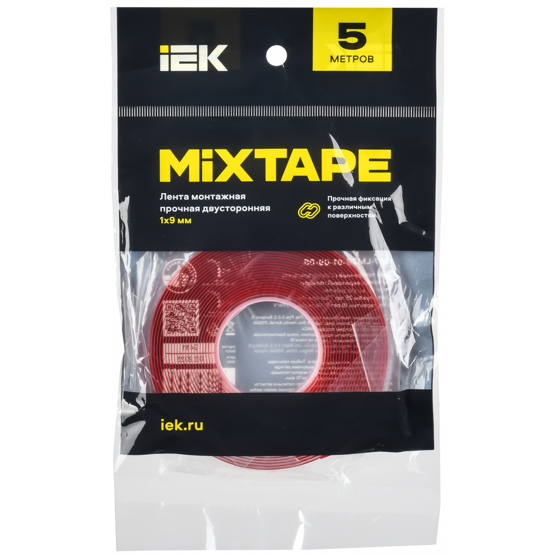 MIXTAPE PRO Лента монтажная прочная двусторонняя 1х9мм 5м IEK