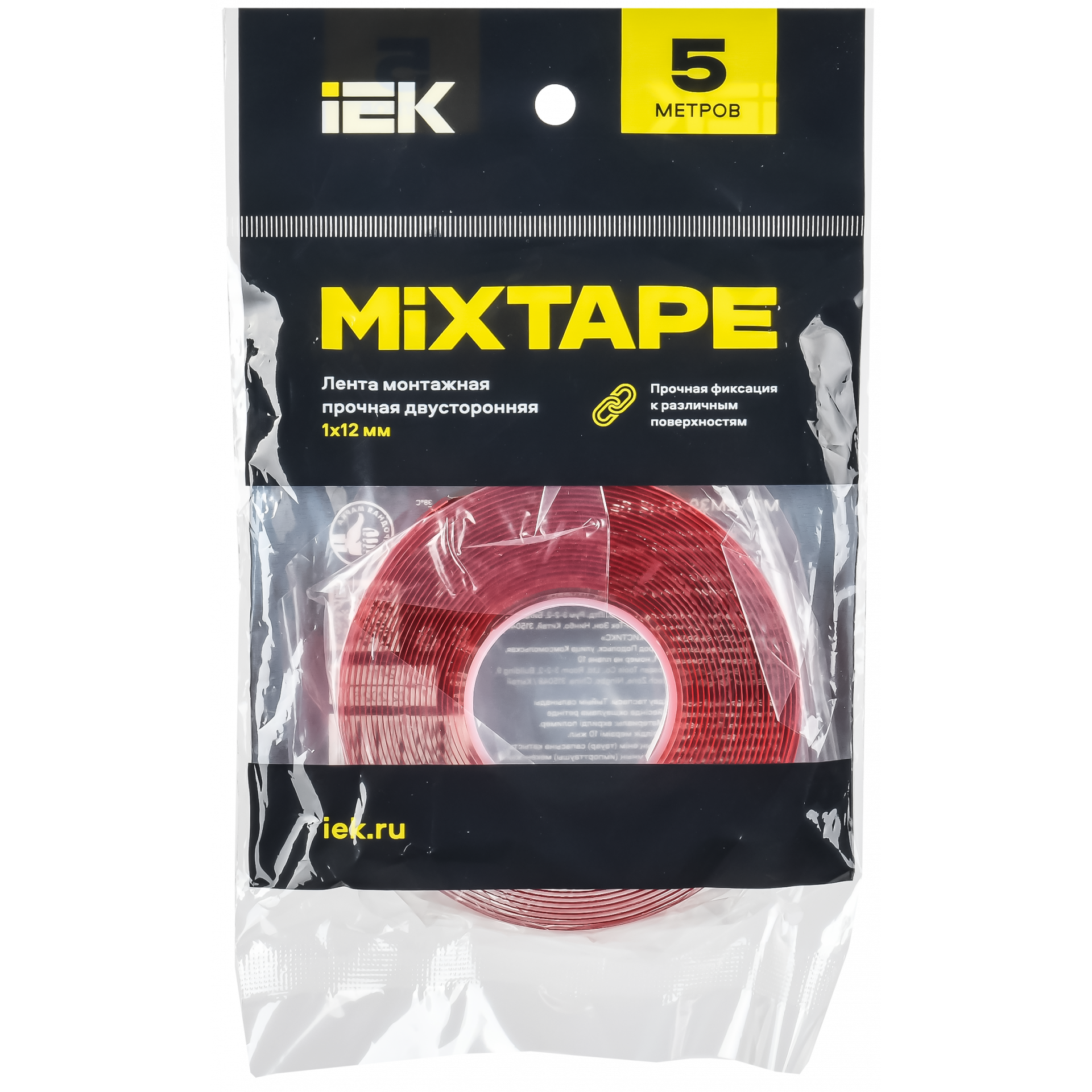 MIXTAPE PRO Лента монтажная прочная двусторонняя 1х12мм 5м IEK
