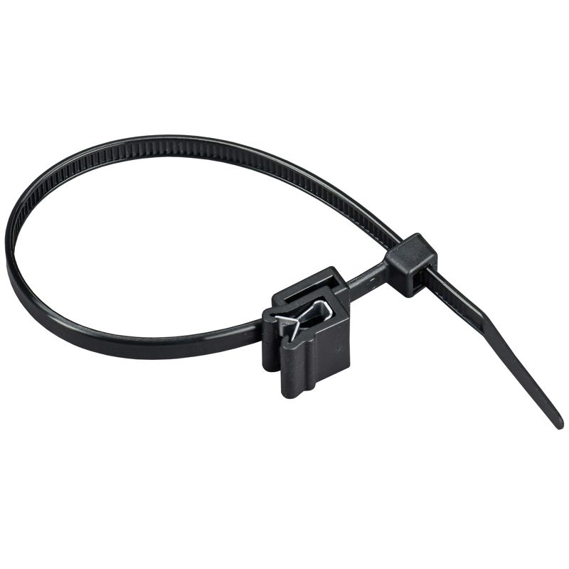 Хомут P6.6 с креплением на кромку черный 4,8х200мм 100шт/упак IEK