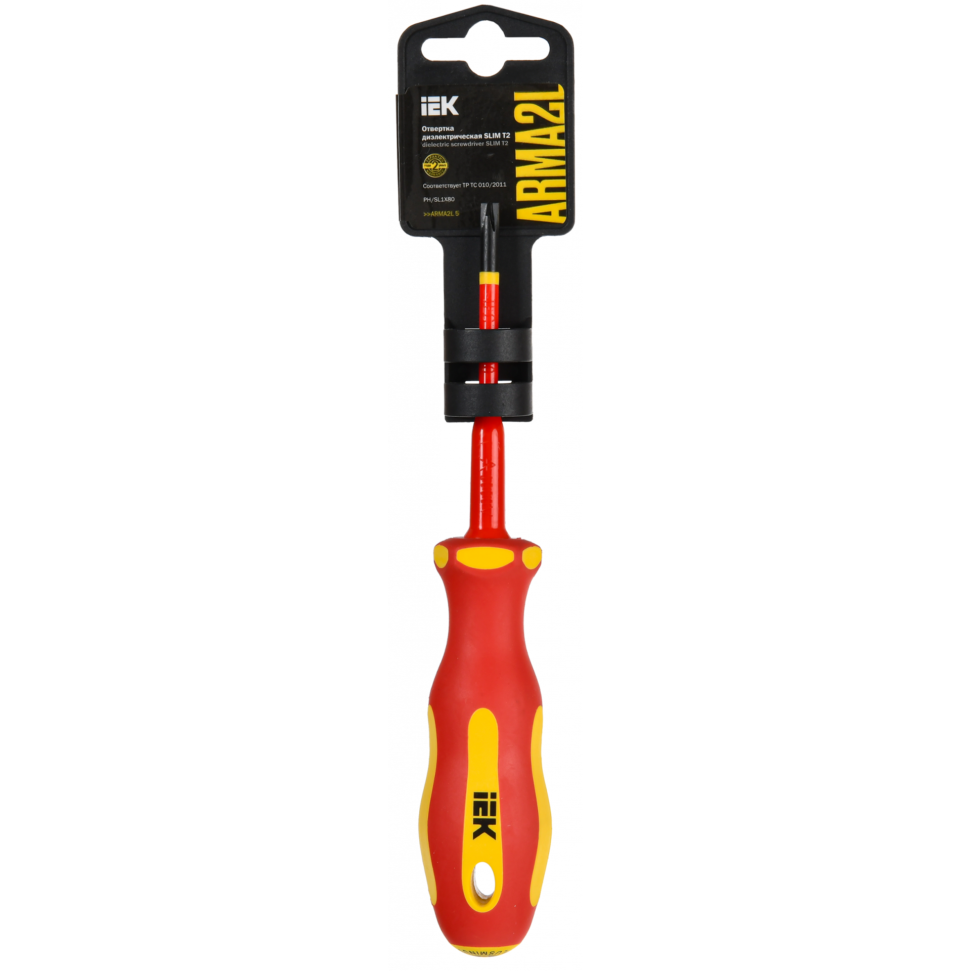ARMA2L 5 Отвертка диэлектрическая SLIM PH/SL1х80 Т2 IEK