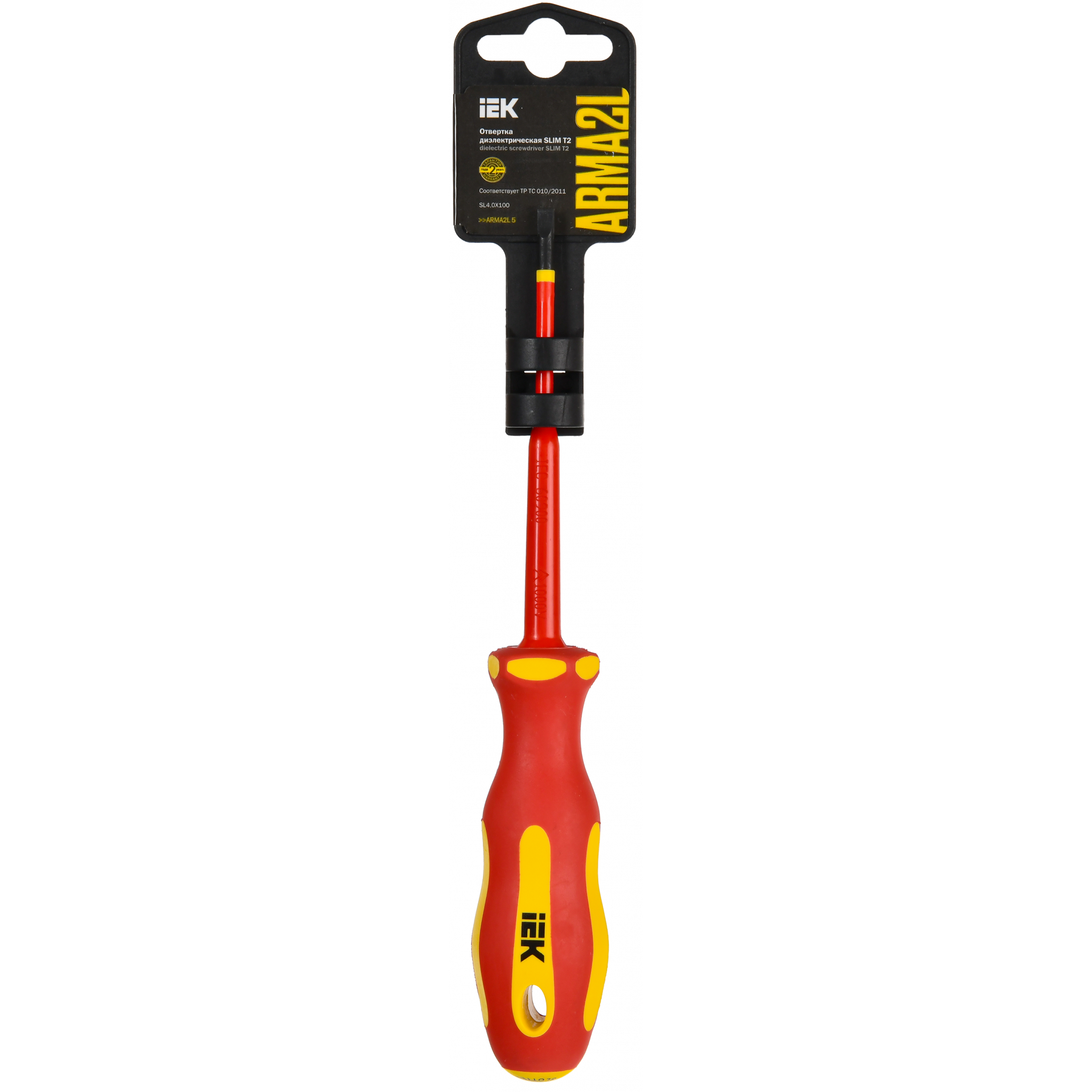 ARMA2L 5 Отвертка диэлектрическая SLIM SL4,0х100 Т2 IEK