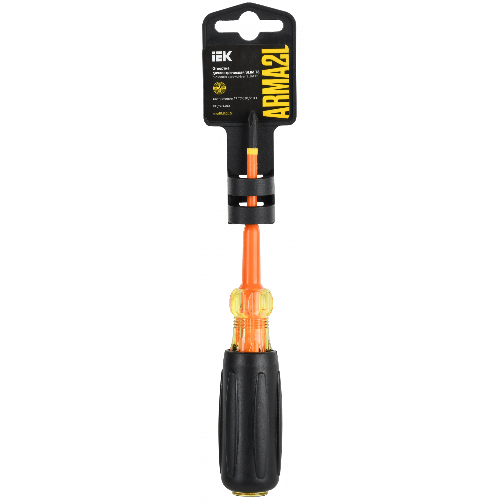 ARMA2L 5 Отвертка диэлектрическая SLIM PH/SL1х80 Т3 IEK