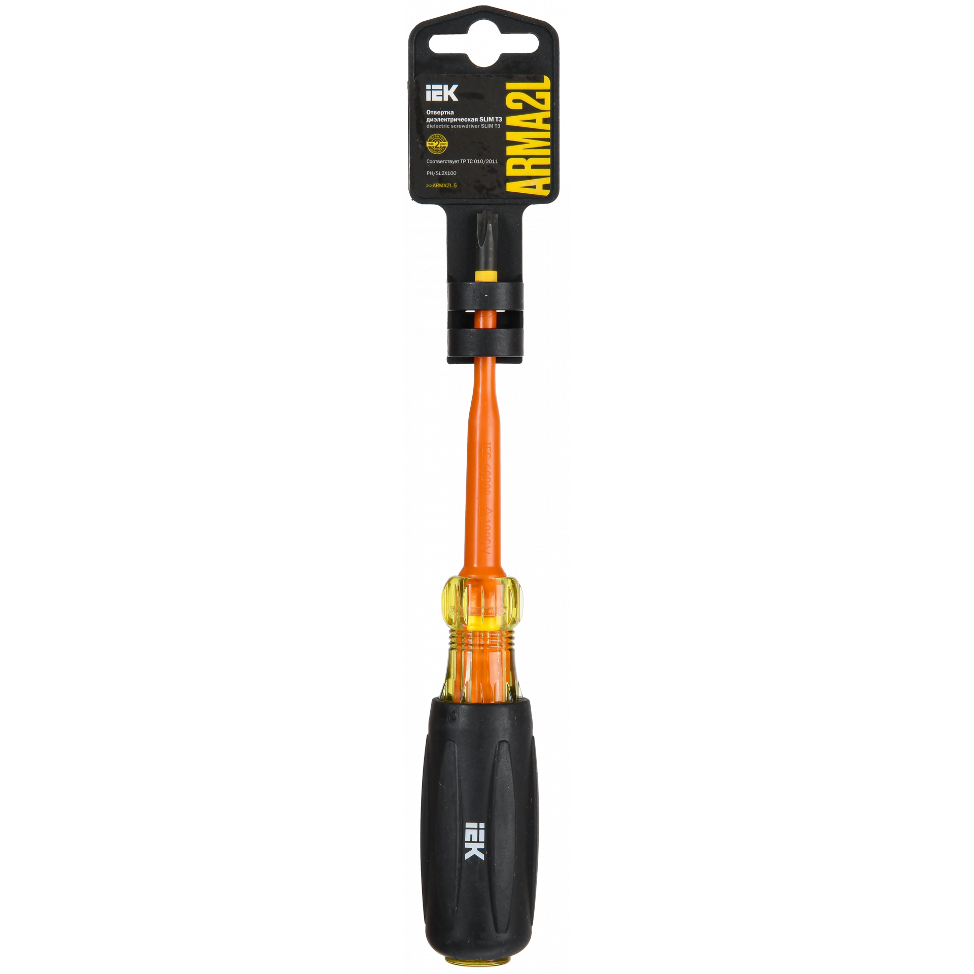 ARMA2L 5 Отвертка диэлектрическая SLIM PH/SL2х100 Т3 IEK