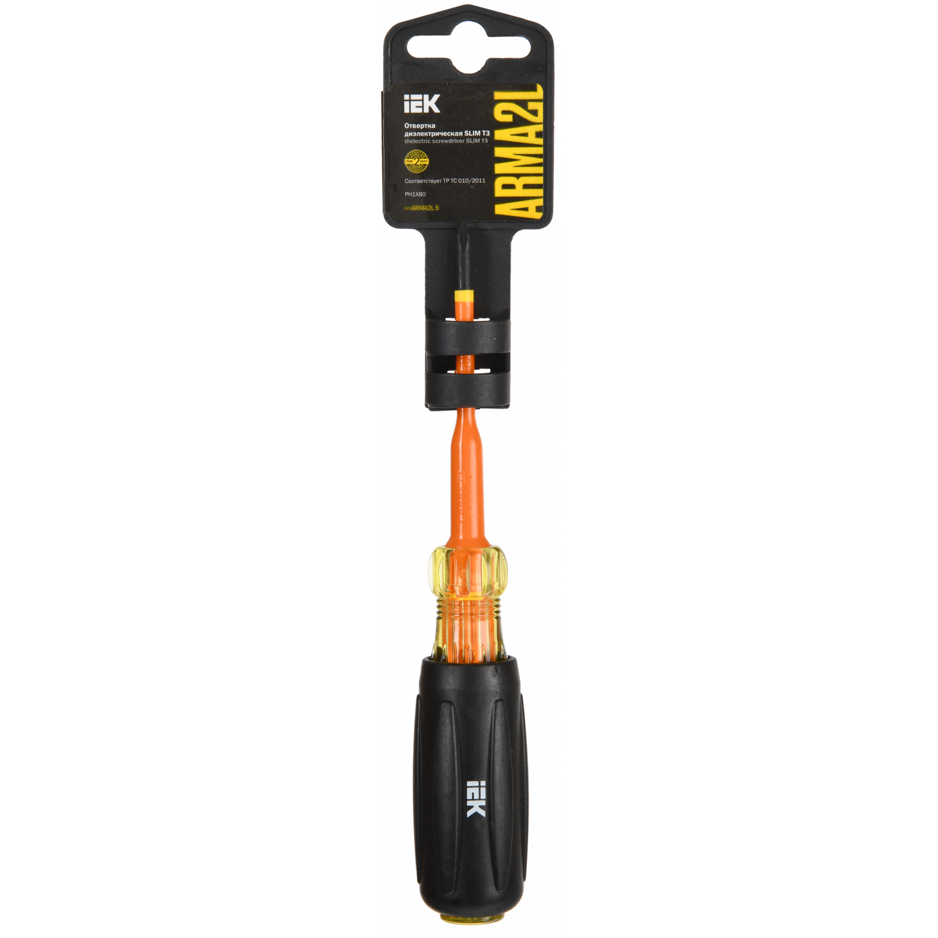 ARMA2L 5 Отвертка диэлектрическая SLIM PH1х80 Т3 IEK