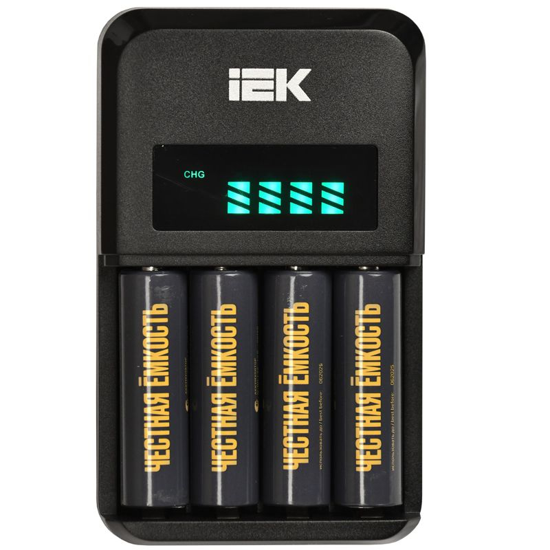 Устройство зарядное для 1-4 NiMH/CD аккумуляторов AA/AAA автоматическое 1800мА с LCD дисплеем IEK