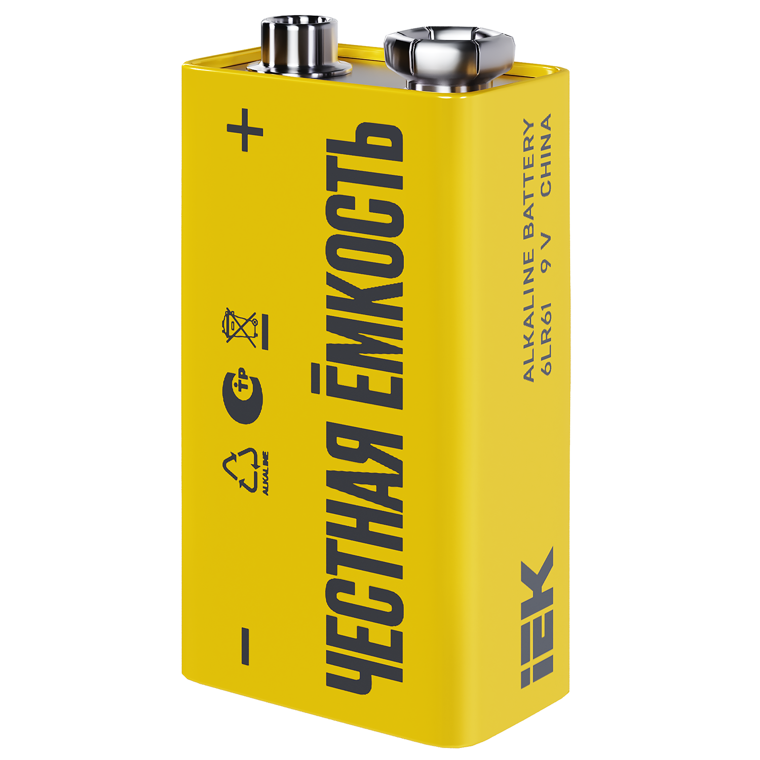 Батарейка щелочная Alkaline 6LR61 9V (1шт/блистер) IEK