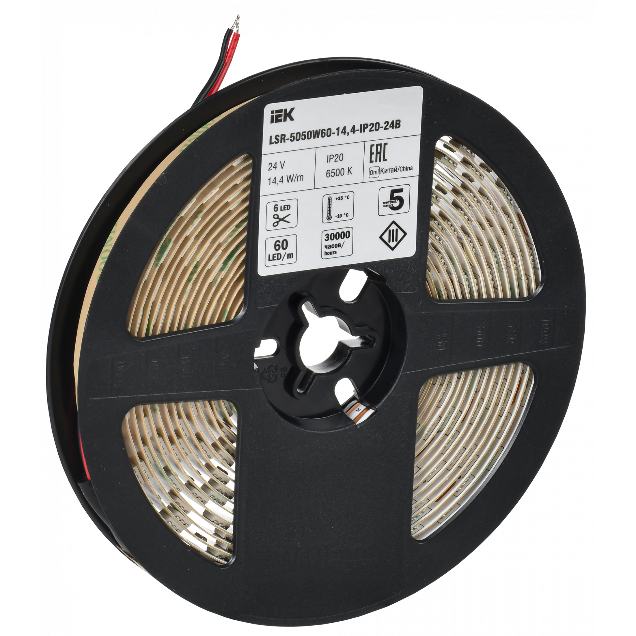 Лента светодиодная 5м LSR-5050W60-14,4-IP20-24В IEK