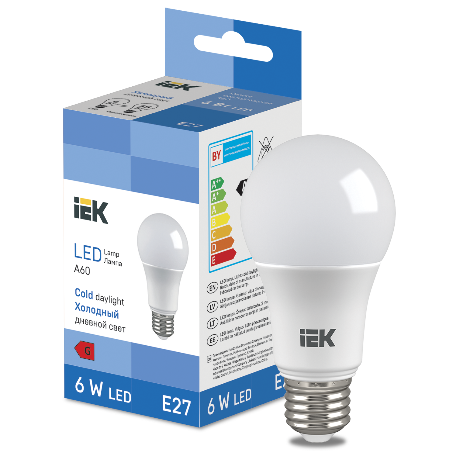 LED Bulb A60 510lm 6500K E27 IEK